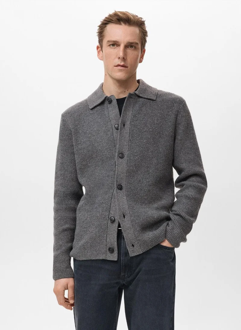 مانجو مان Ribbed knit cardigan